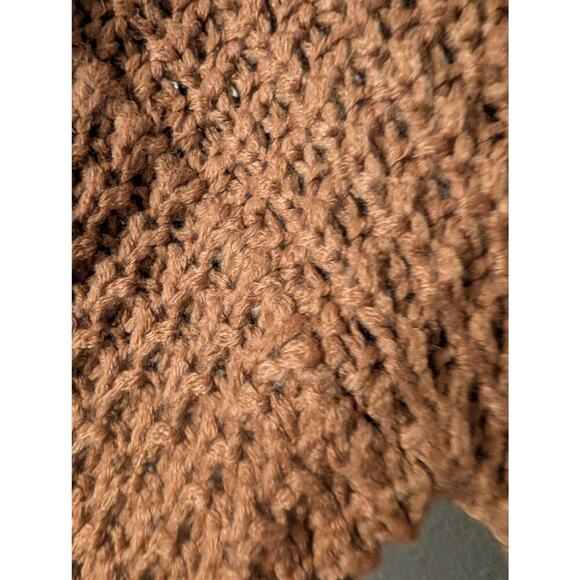 Goodnight Macaroon 'Retta' Cognac Ribbed Cropped Turtleneck Sweater Womens L - Picture 4 of 7